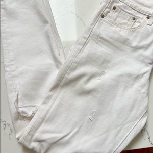 Levi’s 501 Distressed Jeans White High Rise Skinny S